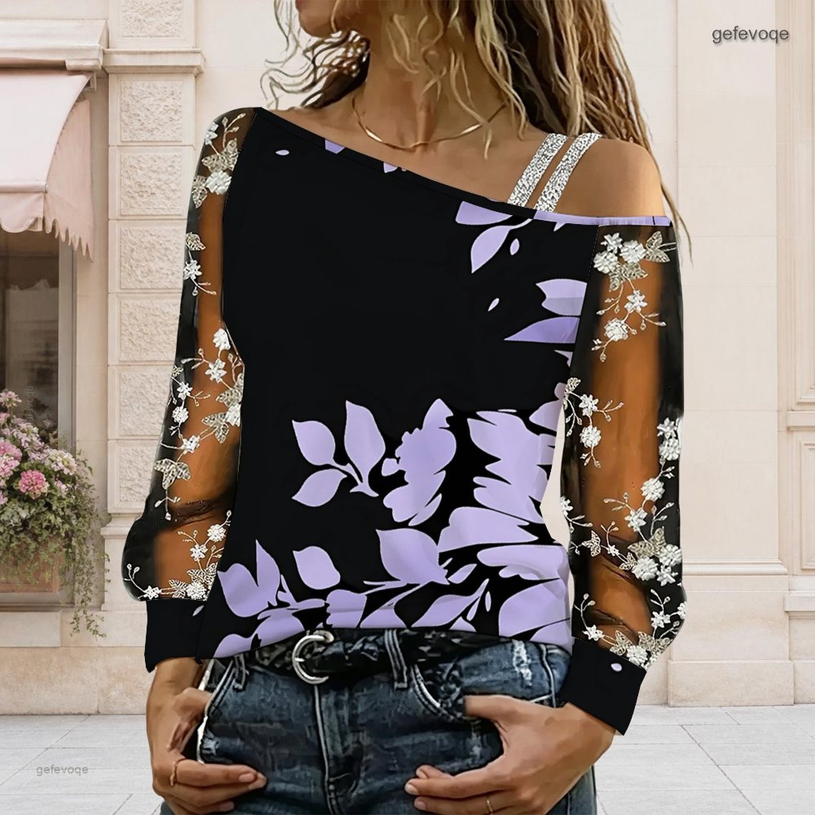 Women Off Shoulder Blouse Asym - Blouse Off Shoulder 评论和价格