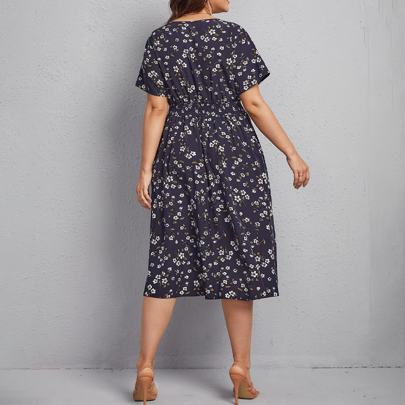Plus Size Women's Dress, Flowe - Romper Floral Print 评论和价格