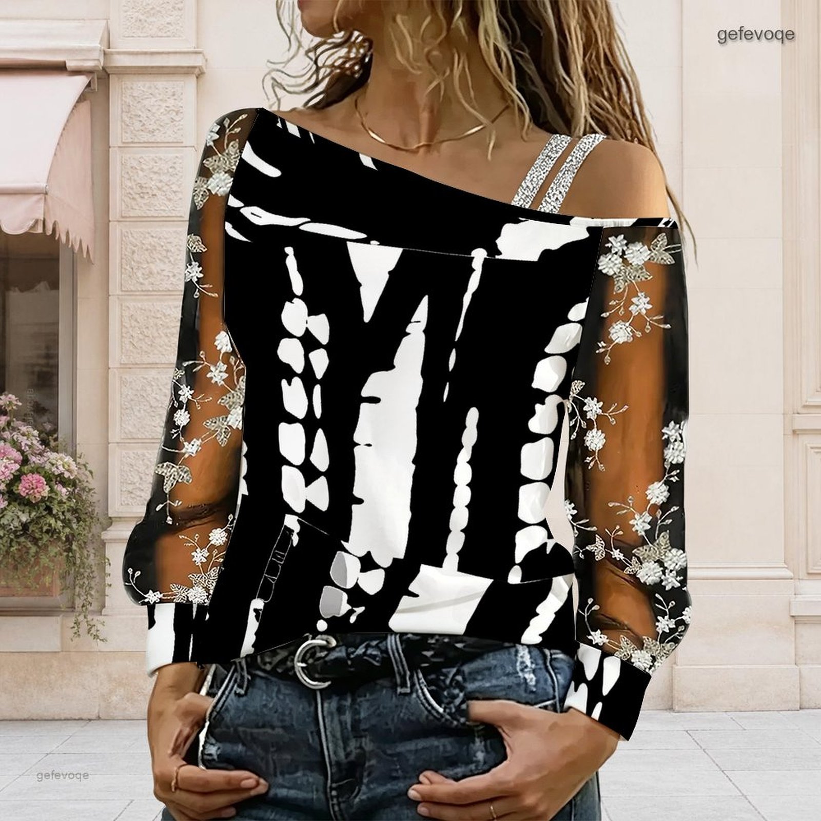 Women Off Shoulder Blouse Asym - Blouse Off Shoulder 评论和价格