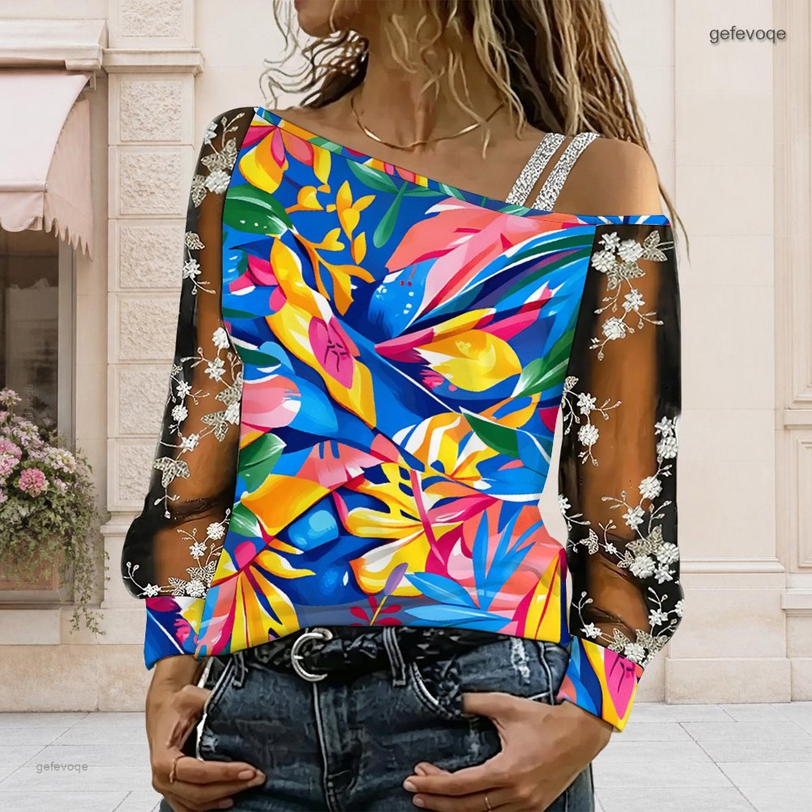 Women Off Shoulder Blouse Asym - Blouse Off Shoulder 评论和价格