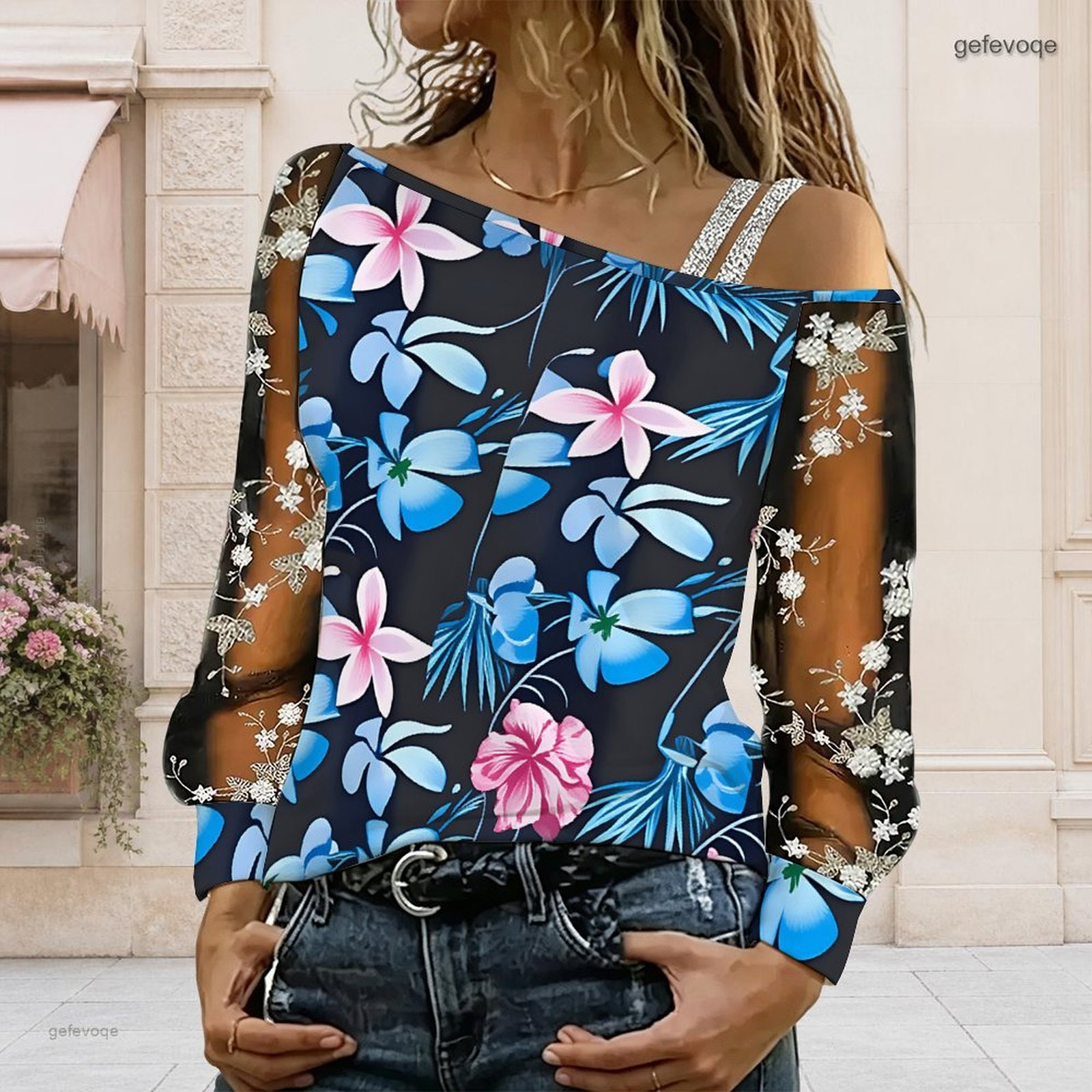 Women Off Shoulder Blouse Asym - Blouse Off Shoulder 评论和价格
