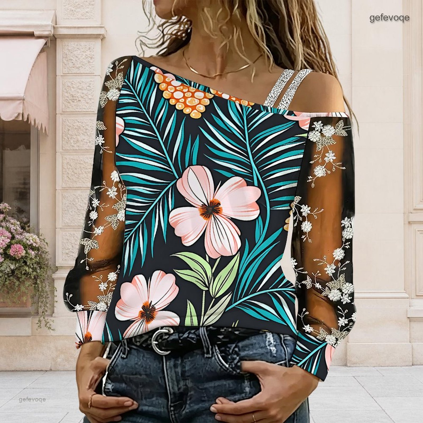 Women Off Shoulder Blouse Asym - Blouse Off Shoulder 评论和价格