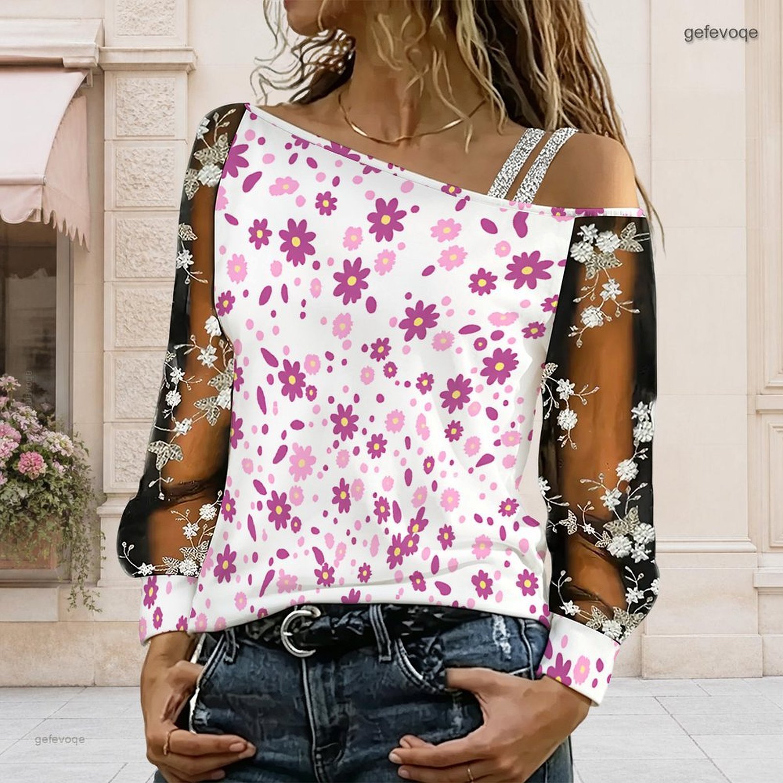 Women Off Shoulder Blouse Asym - Blouse Off Shoulder 评论和价格