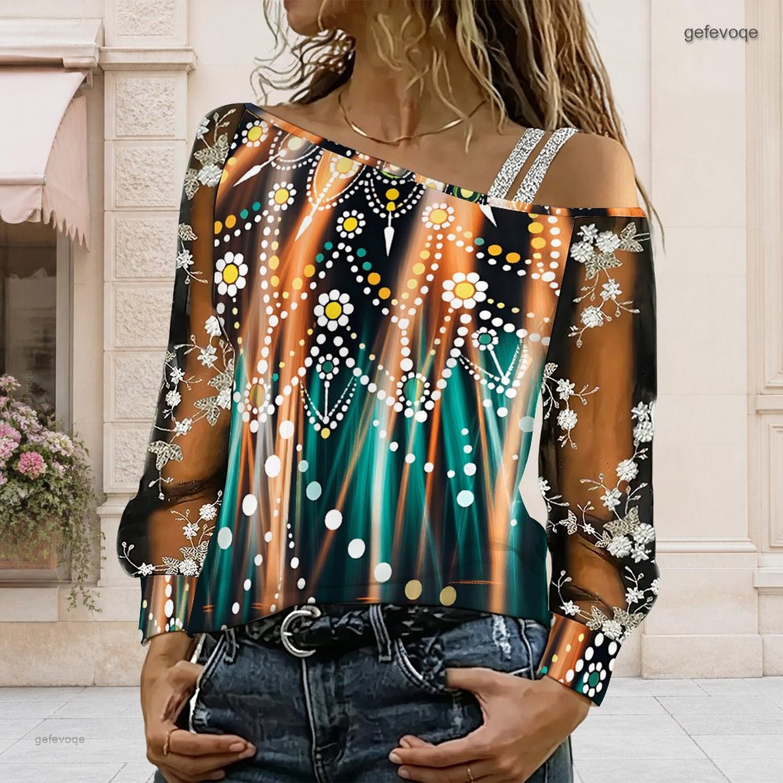 Women Off Shoulder Blouse Asym - Blouse Off Shoulder 评论和价格