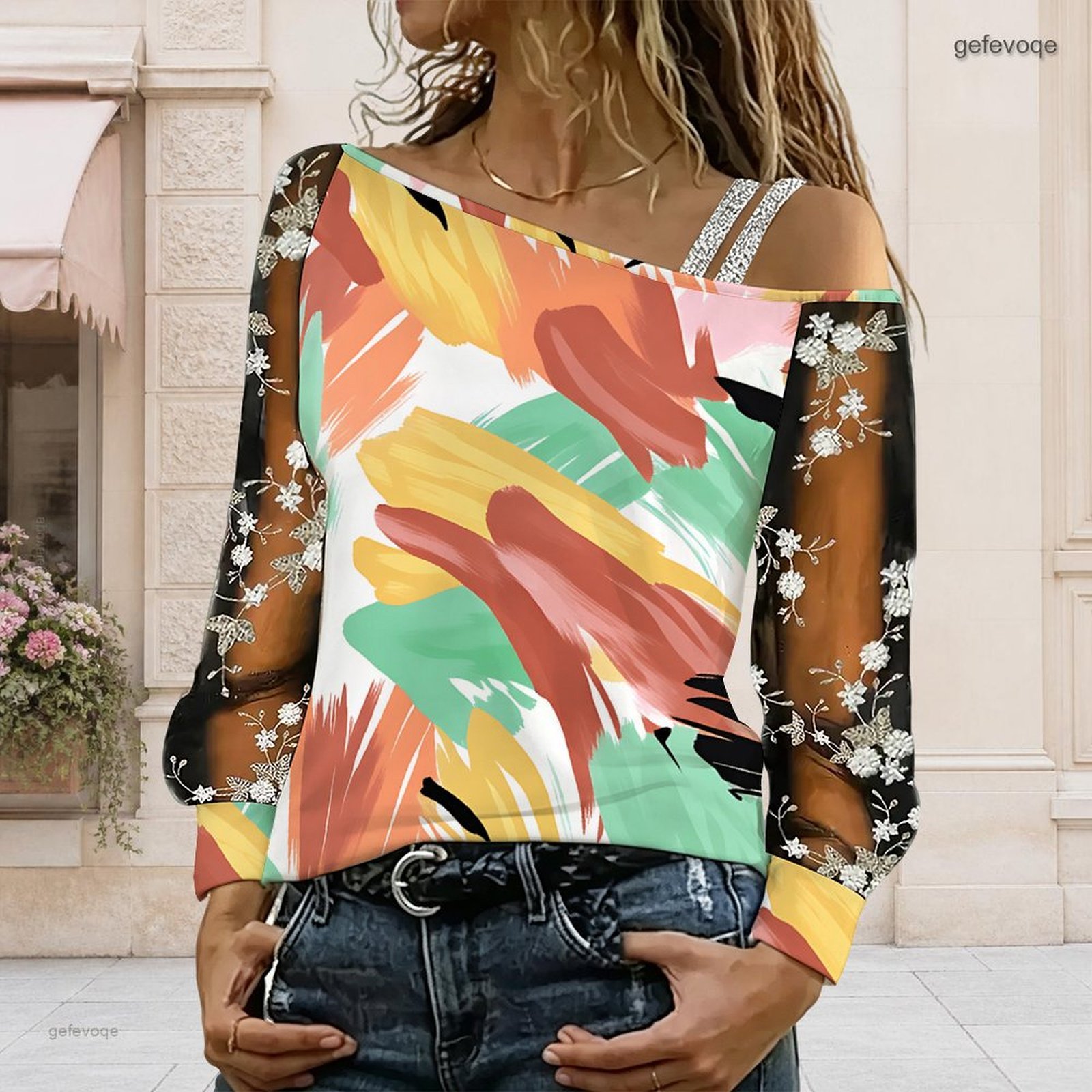 Women Off Shoulder Blouse Asym - Blouse Off Shoulder 评论和价格