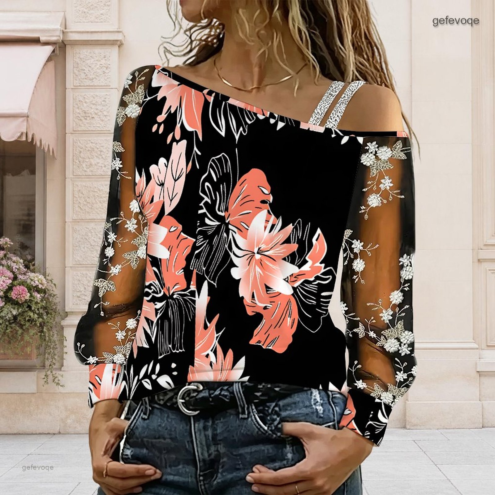 Women Off Shoulder Blouse Asym - Blouse Off Shoulder 评论和价格