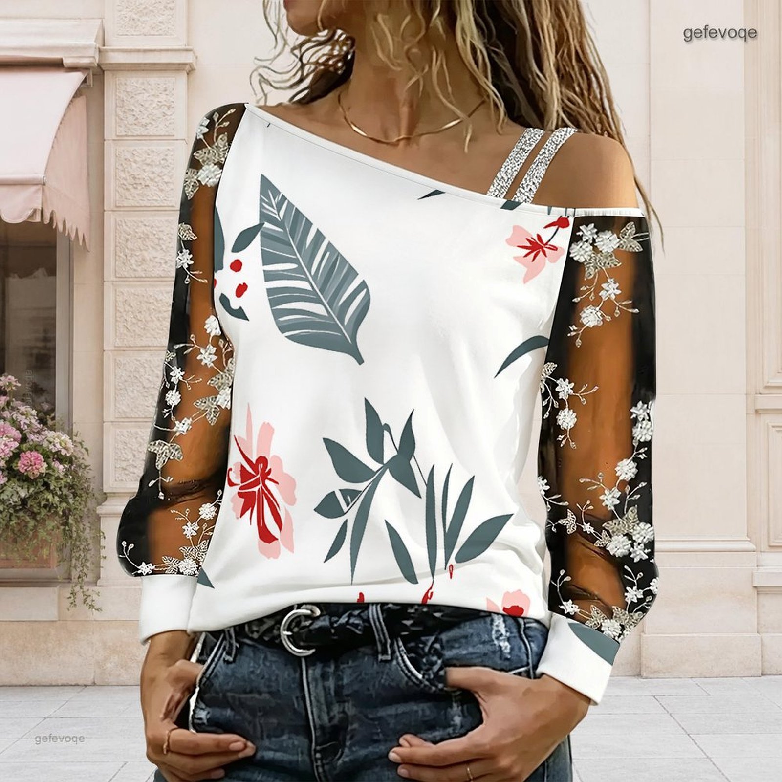 Women Off Shoulder Blouse Asym - Blouse Off Shoulder 评论和价格