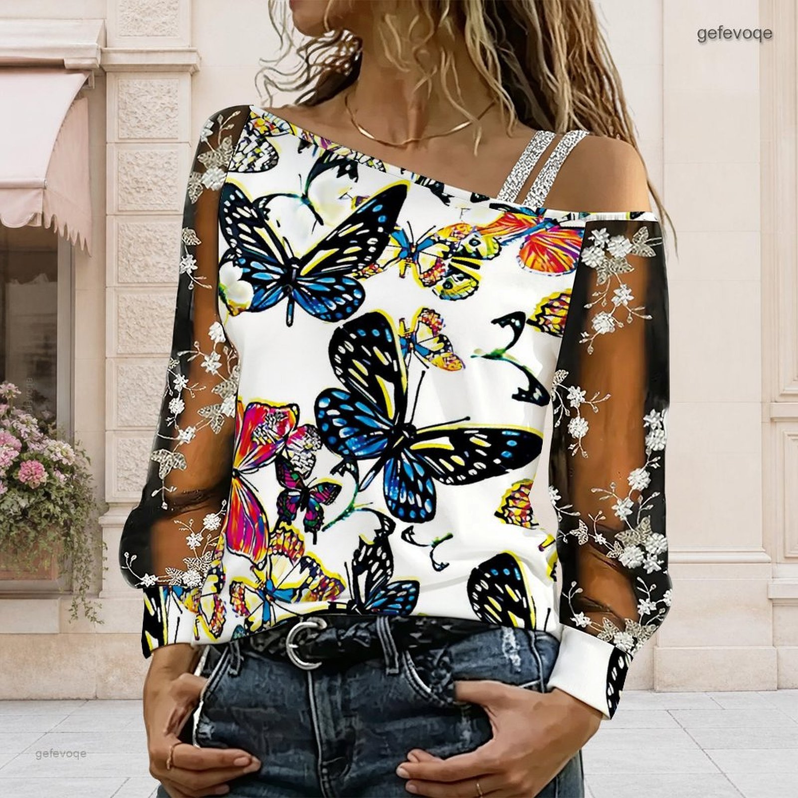 Women Off Shoulder Blouse Asym - Blouse Off Shoulder 评论和价格