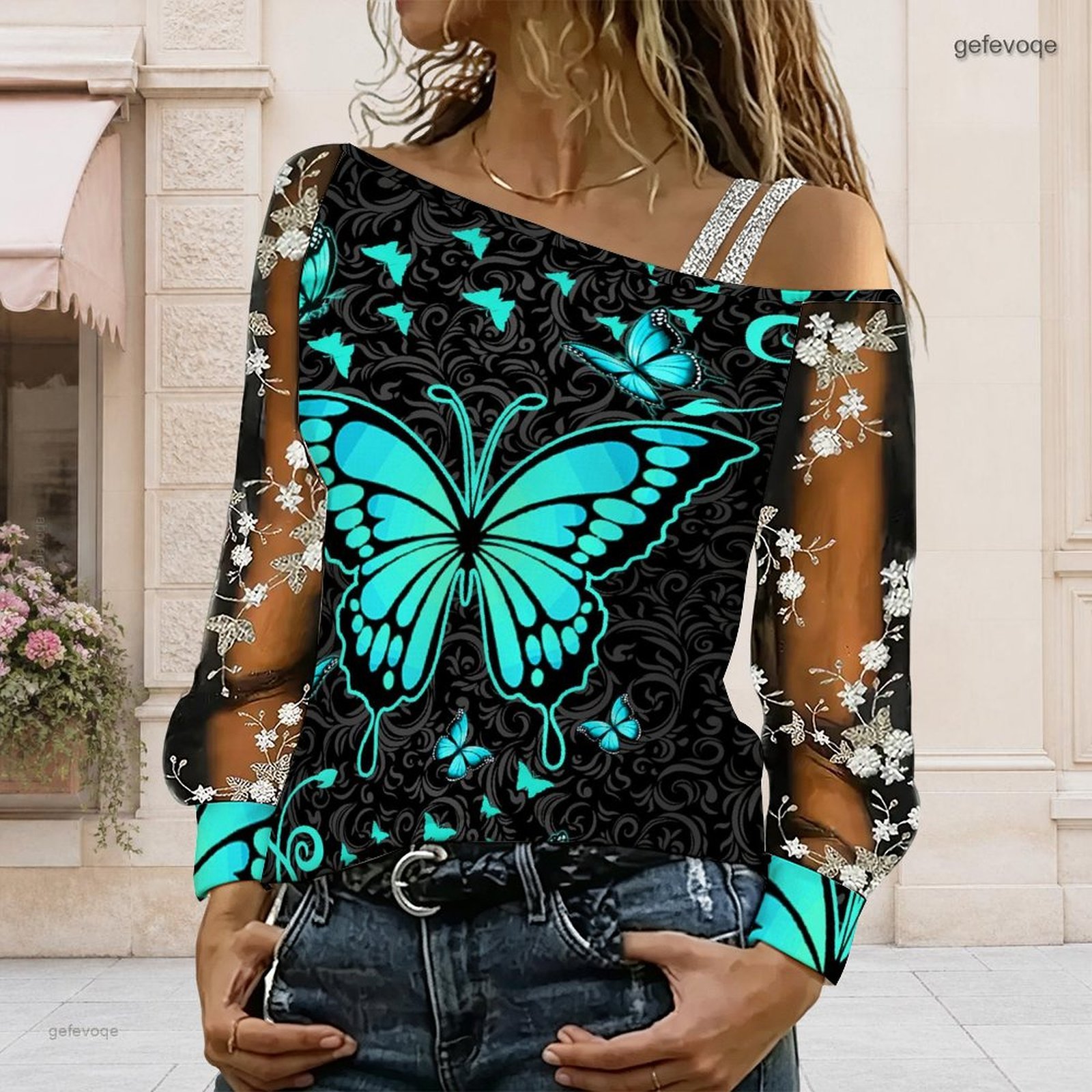 Women Off Shoulder Blouse Asym - Blouse Off Shoulder 评论和价格