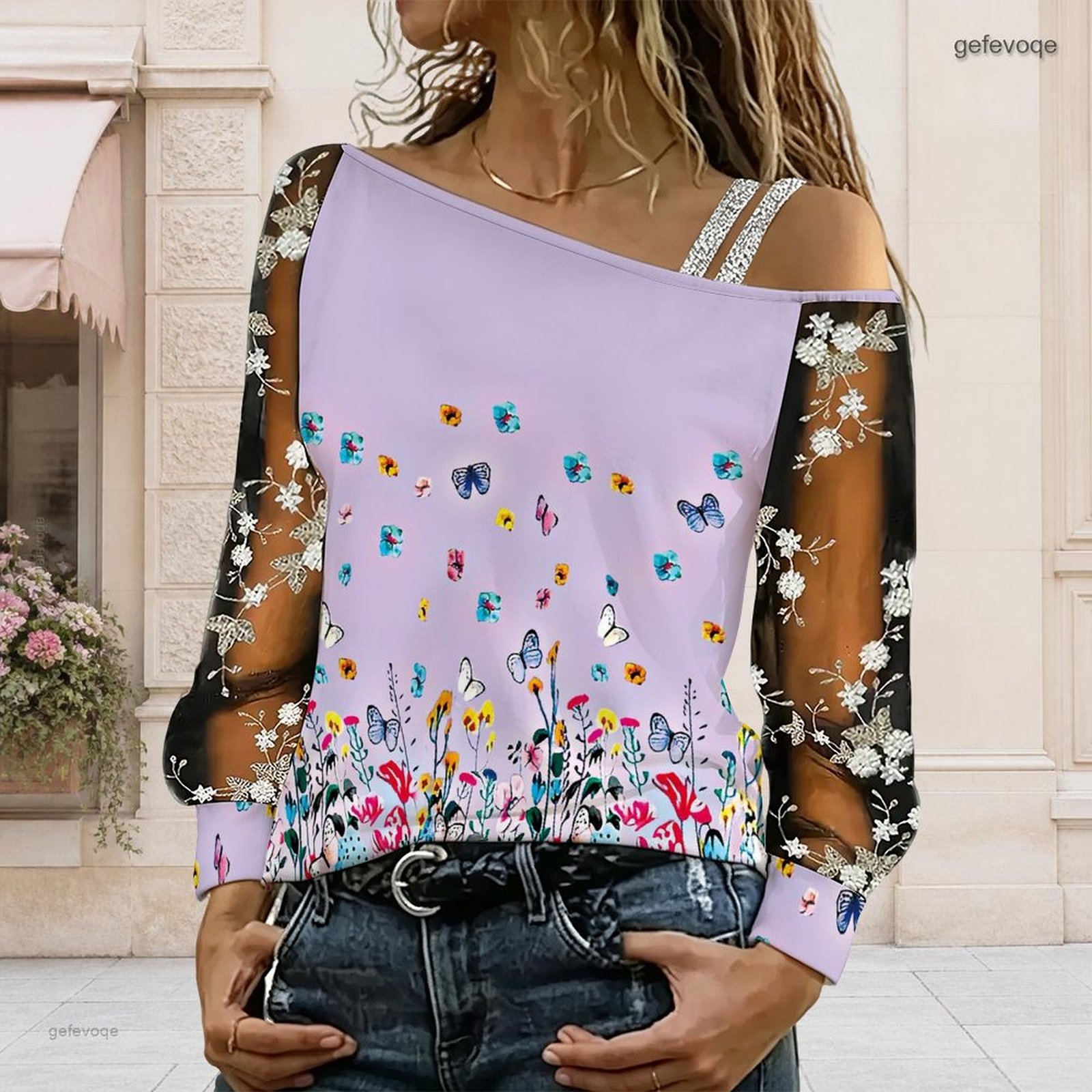 Women Off Shoulder Blouse Asym - Blouse Off Shoulder 评论和价格