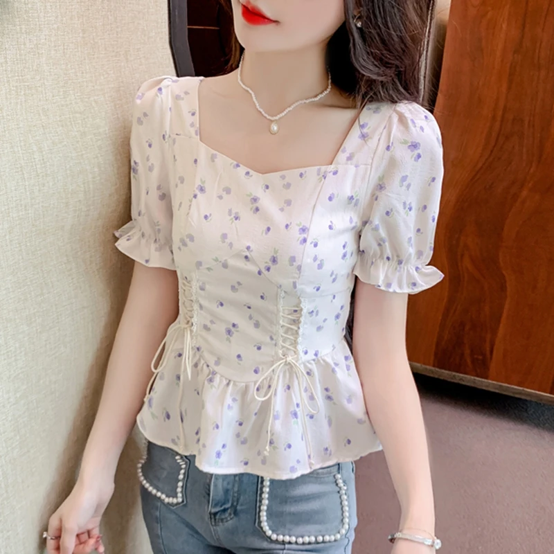 Vintage Summer Printed Blouses - Romper Floral Print 评论和价格