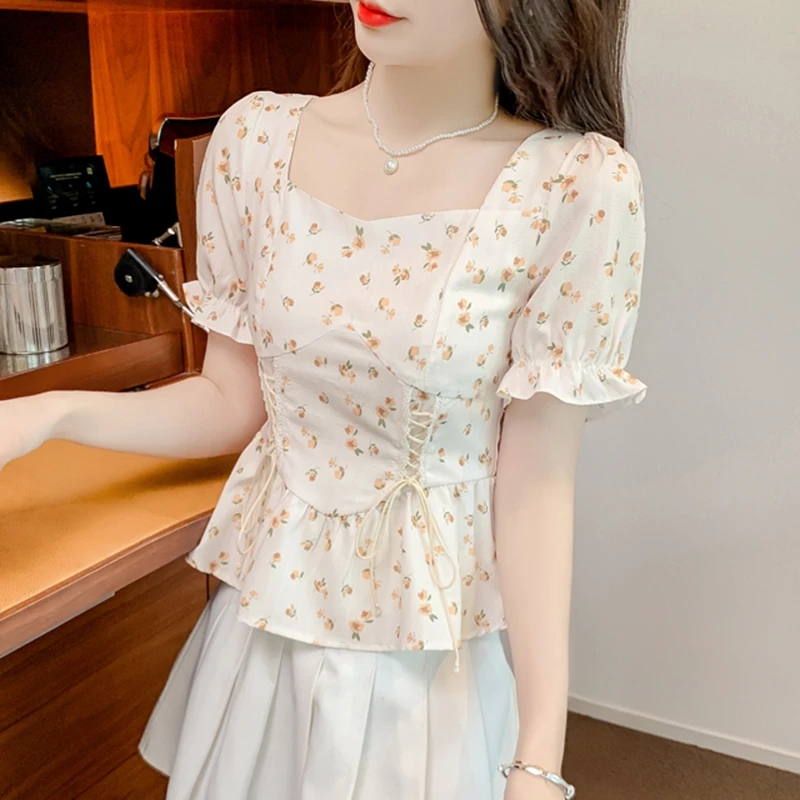 Vintage Summer Printed Blouses - Romper Floral Print 评论和价格
