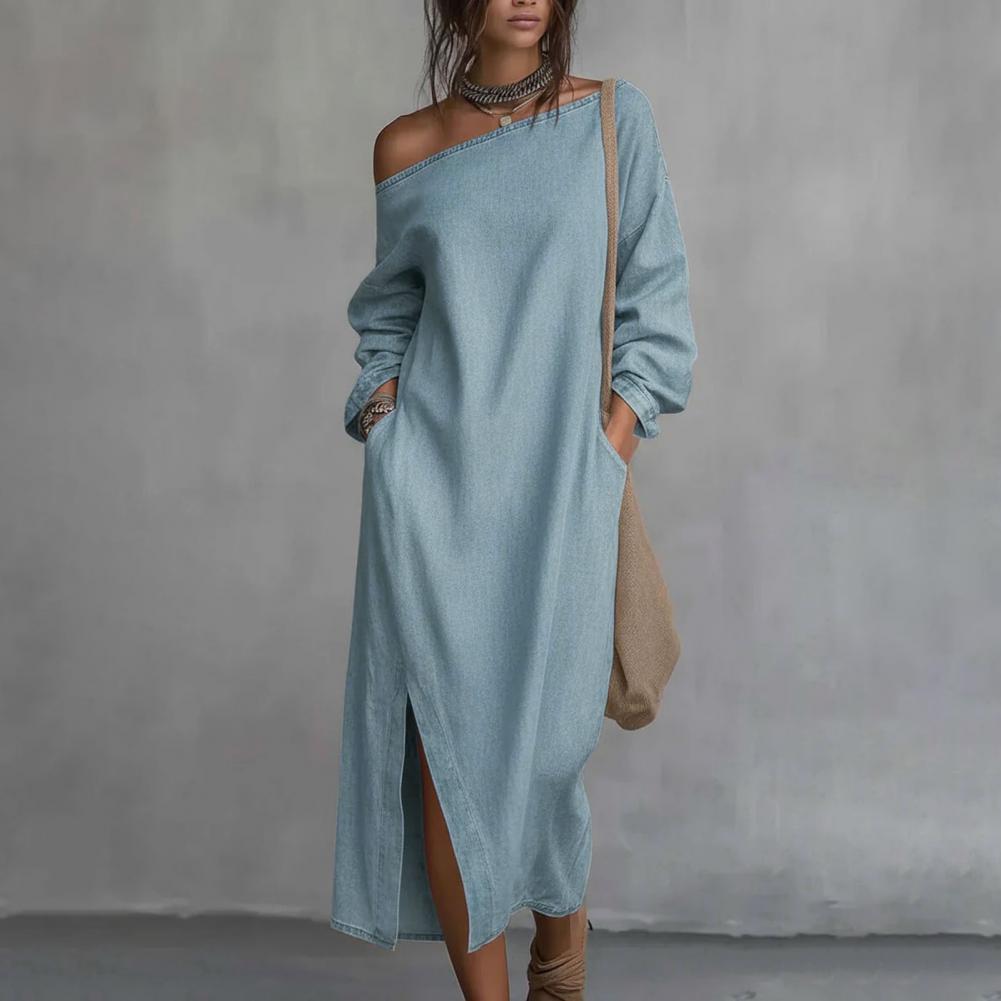 Women's One Shoulder Long Slee - Linen Dress Wrap 评论和价格