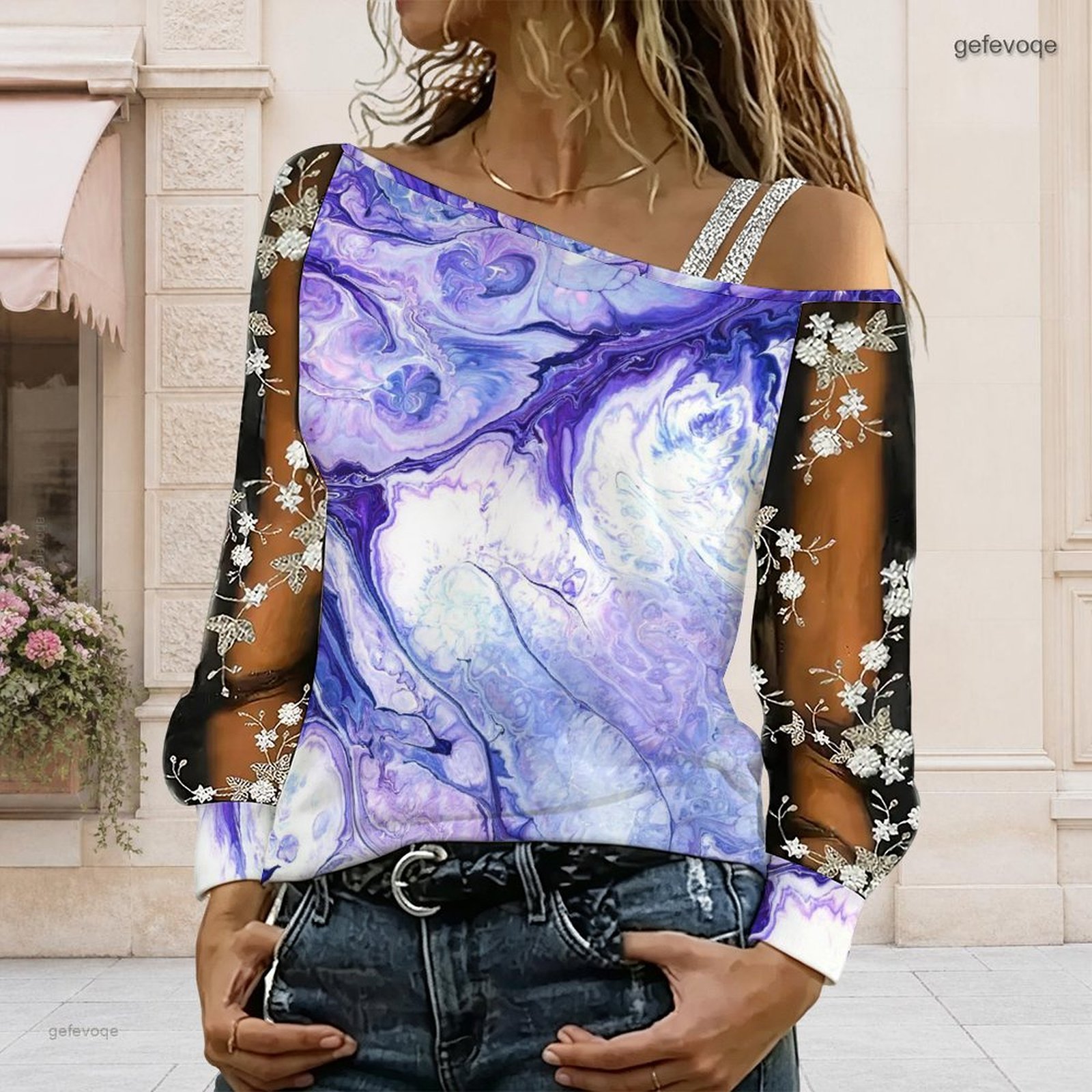 Women Off Shoulder Blouse Asym - Blouse Off Shoulder 评论和价格