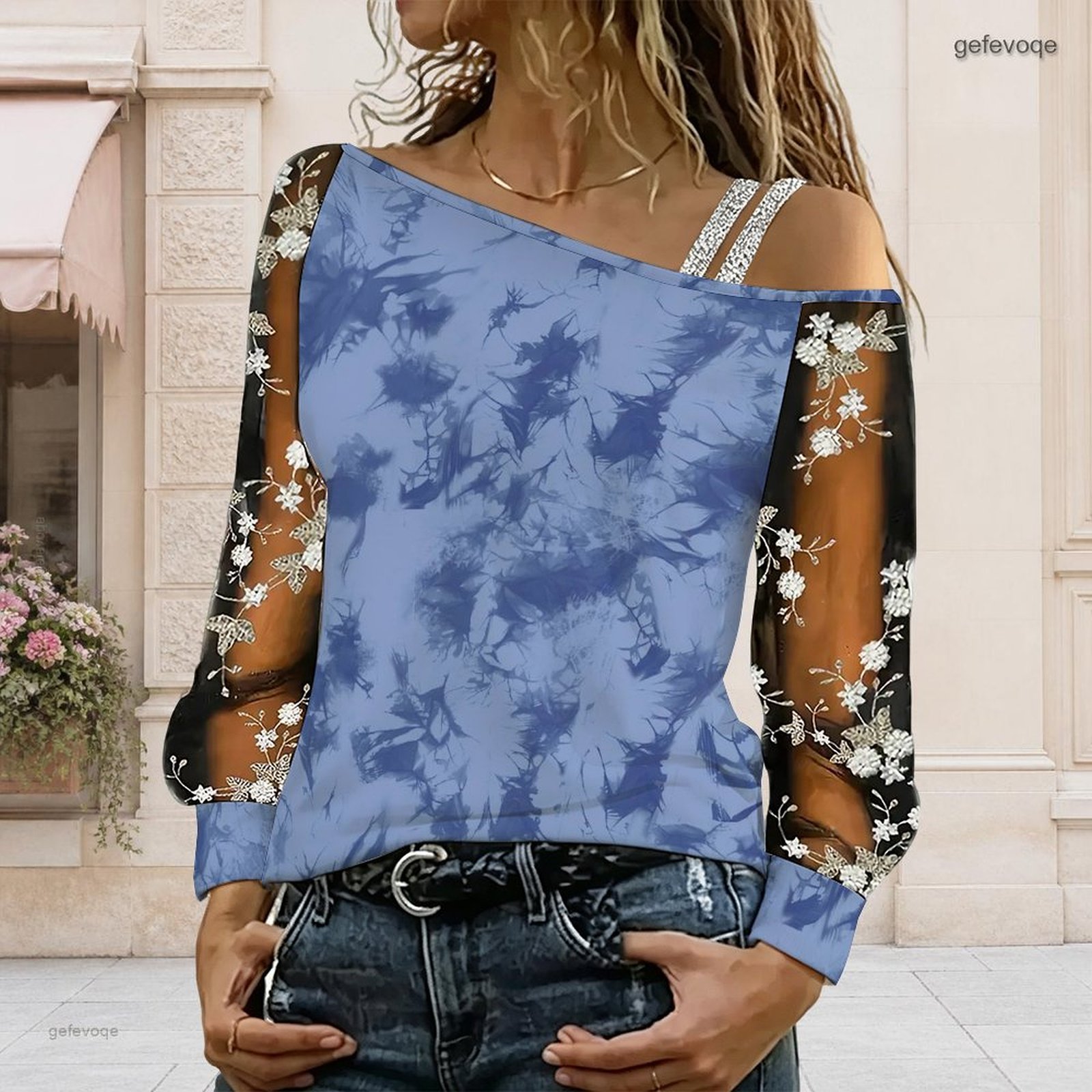 Women Off Shoulder Blouse Asym - Blouse Off Shoulder 评论和价格