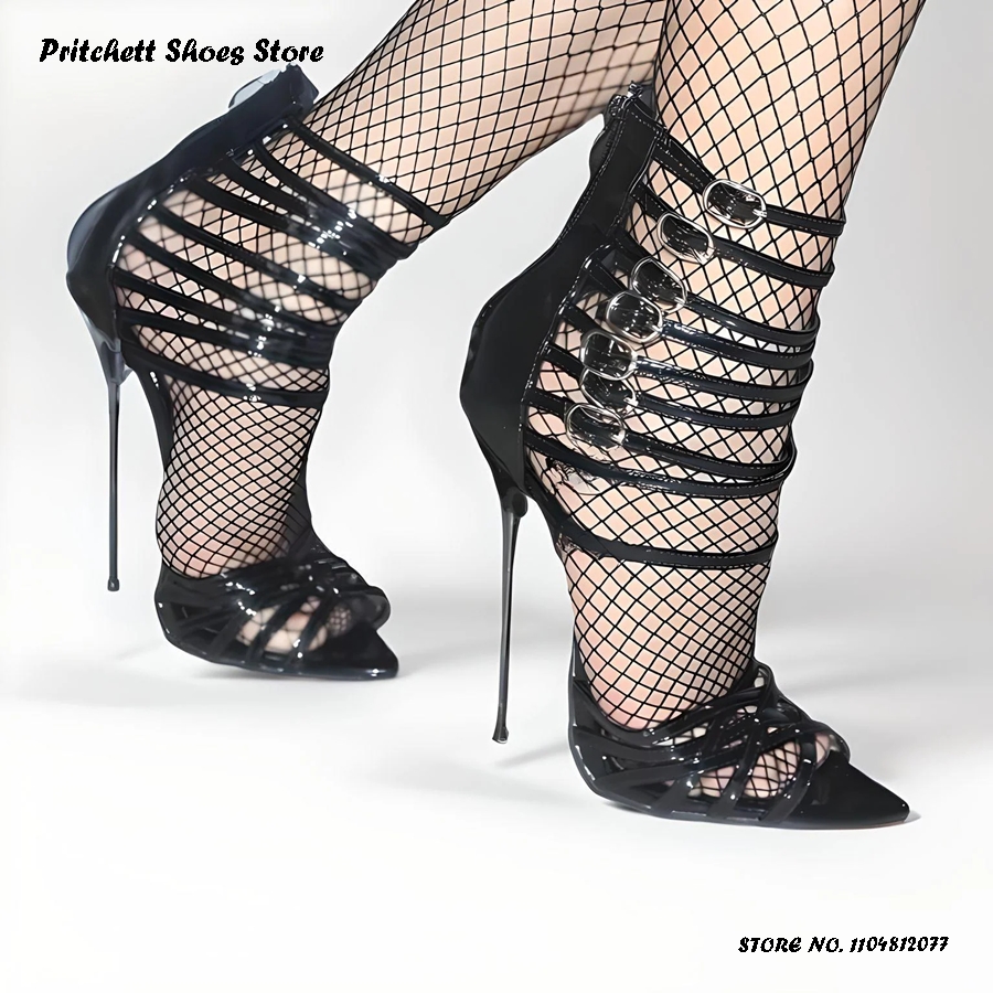 Women's Patent Leather Strappy - Sandal Strappy Heeled 评论和价格