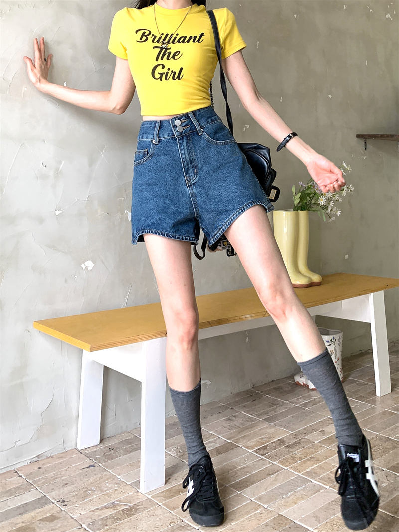 Blue denim shorts for women su - Shorts Denim Frayed 评论和价格