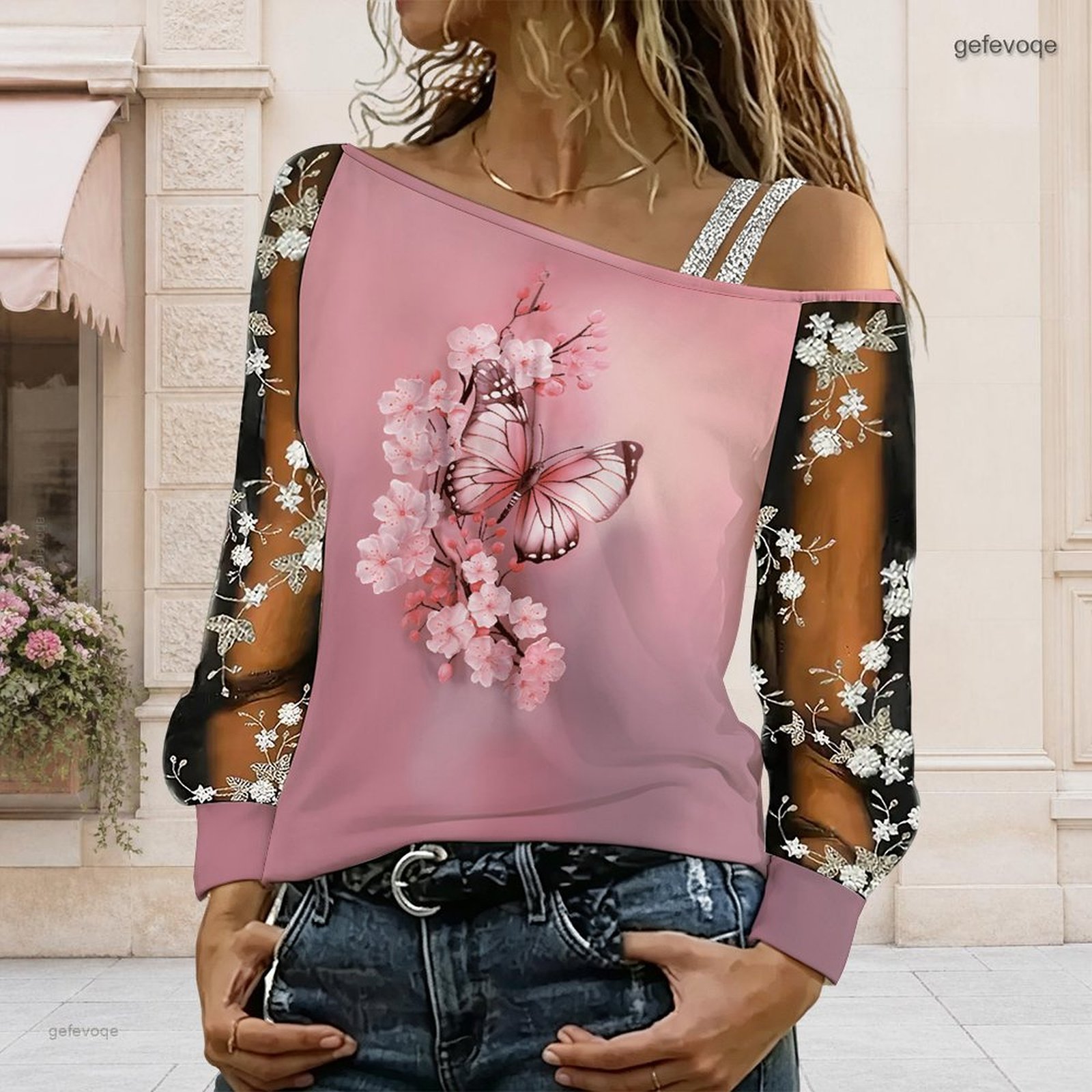 Women Off Shoulder Blouse Asym - Blouse Off Shoulder 评论和价格