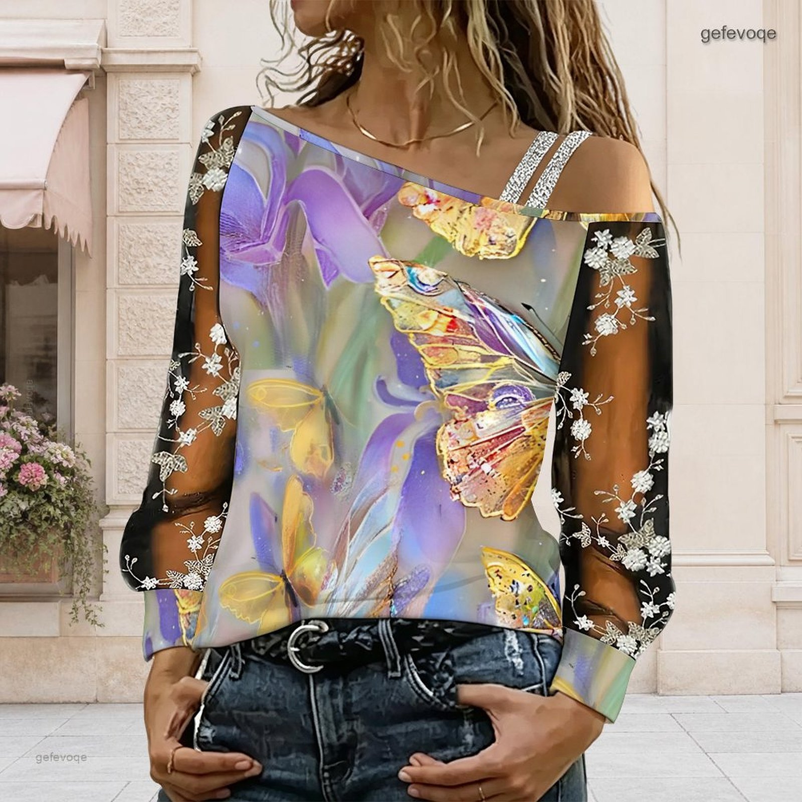 Women Off Shoulder Blouse Asym - Blouse Off Shoulder 评论和价格