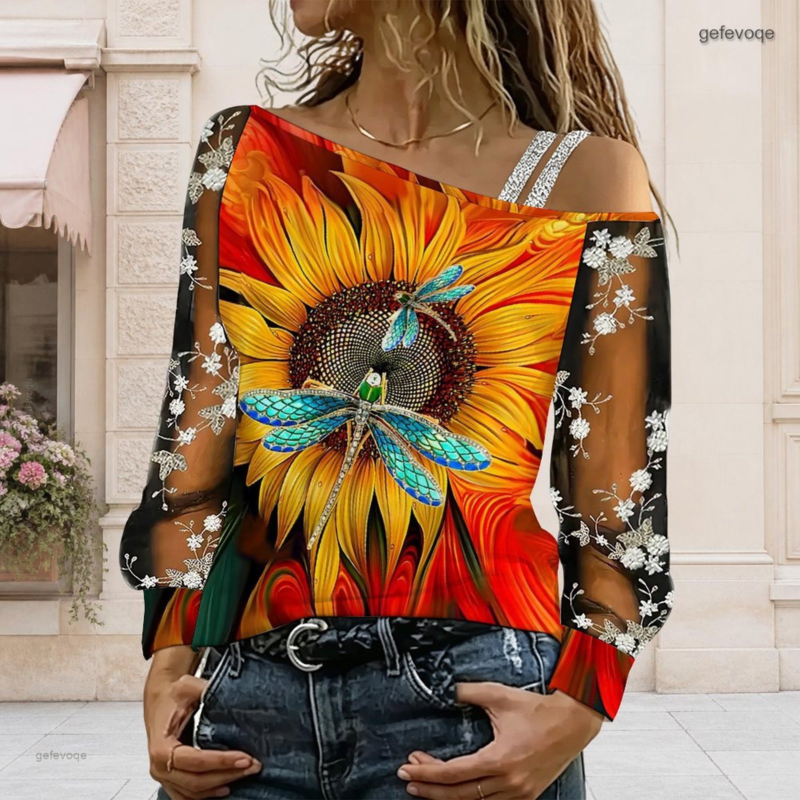 Women Off Shoulder Blouse Asym - Blouse Off Shoulder 评论和价格