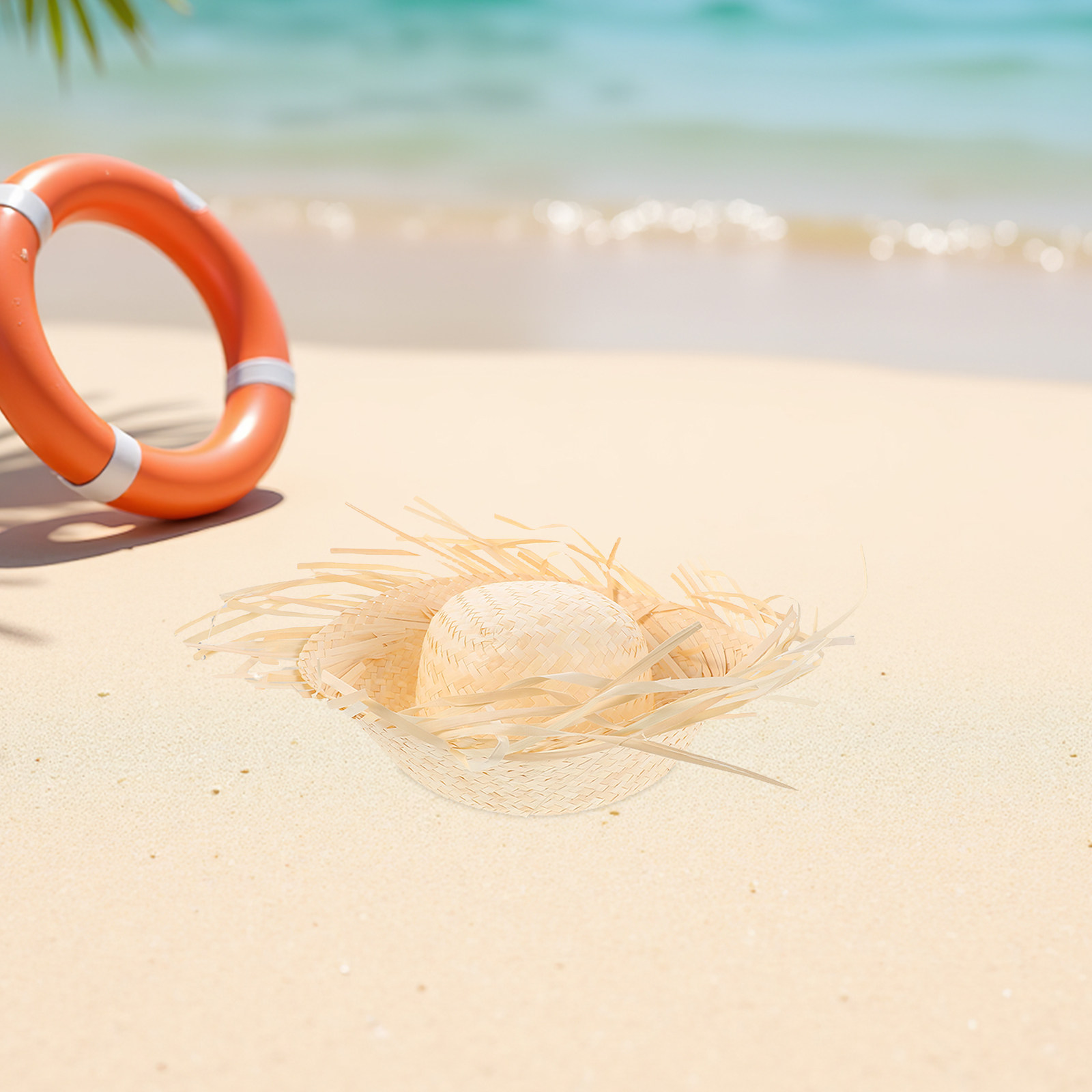 2Pcs Hawaiian Straw Hat Party  - Hat Floppy Wide 评论和价格